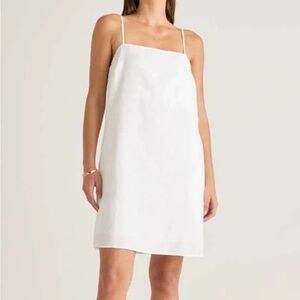 Quince Linen Spaghetti Strap Tie Mini Dress
